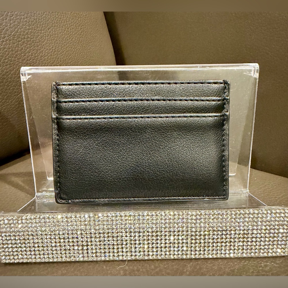 Valentino Black Embossed Leather Card Holder - Picture 2 of 3